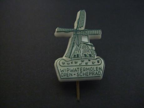 Waterwipmolen open-scheprad ( oud type poldermolen ) groen